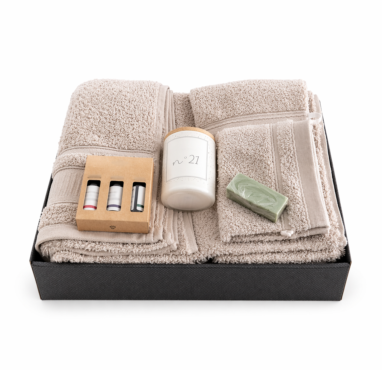 Luxe wellness cadeaubox met zachte handdoeken